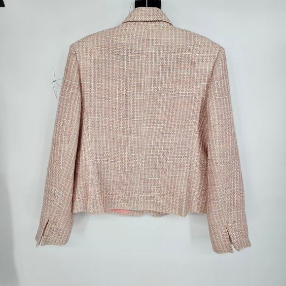 Evan Picone Wool Blend Blush Pink Tweed Preppy Career Blazer Jacket Suit Coat 10 - Picture 2 of 5